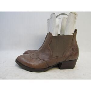 Bussola Size 38 EUR Brown Leather Chelsea Ankle Fashion Boots Bootie